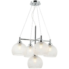 Изображение товара Подвесная люстра Stilfort Frency 2118/09/05P для кухни ретро стиль хром стекло 5 ламп