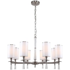 Изображение товара Подвесная люстра Stilfort Leader 1047/11/08P 8 ламп стиль арт-деко белая стекло