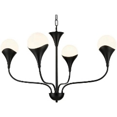 Изображение товара Подвесная люстра Velante 361 с 4 галогиновыми лампами стиль модерн черная