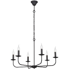 Изображение товара Подвесная люстра Vitaluce V3985-1/6 для гостиной стиль лофт черный металл