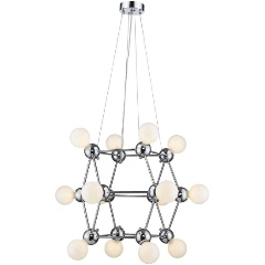 Изображение товара Подвесная люстра Wertmark Gitter WE234.14.103 для больших залов стиль хай-тек хром