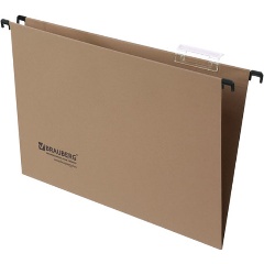 Изображение товара Подвесная папка Brauberg Foolscap, 406*245 мм, картон, 240 г/м2, 10 шт/уп, коричневая