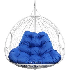Изображение товара Подвесное кресло M-GROUP для двоих с ротангом и подушкой белое