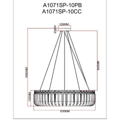 Изображение товара Подвесной светильник Arte Lamp Mayotte A1071SP-10PB