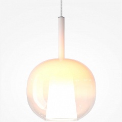 Изображение товара Подвесной светильник Maytoni Duality MOD271PL-01W2 для кухни модерн белый черный металл стекло