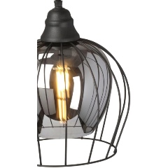 Изображение товара Подвесной светильник Vitaluce V2859-1/1S для гостиной стиль лофт черный стекло металл