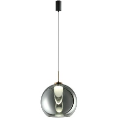 Изображение товара Подвесной светодиодный светильник Velante 265-046-01 стиль хай-тек дымчатый стекло металл