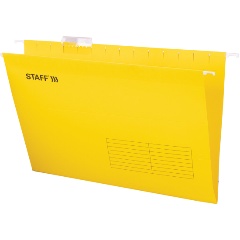 Изображение товара Подвесные папки A4/Foolscap (404х240 мм) до 80 л., КОМПЛЕКТ 10 шт., желтые, картон, STAFF, 270935