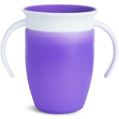 Изображение товара Поильник-непроливайка MIRACLE 360° Munchkin с ручками, 207мл. 6мес+, фиолетовый