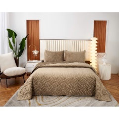 Изображение товара Покрывало с наволочками SOFI DE MARKO Армандо 240х260 песочный велюр