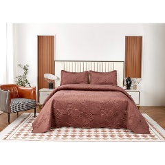 Изображение товара Покрывало с наволочками SOFI DE MARKO Бенита 240x260 велюр роскошный орнамент марсала