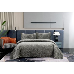Изображение товара Покрывало с наволочками SOFI DE MARKO Деварта 240x260 бархат серый с ушками