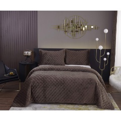 Изображение товара Покрывало Sofi de Marko Натаниэль шоколад 240x260 см с наволочками