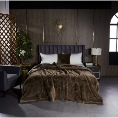 Изображение товара Покрывало Sofi de Marko Ричард кофе 210x230 - высококачественное вискозное покрывало для уютного ин