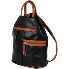 Изображение товара Женская сумка Polar 2405 из экокожи с превращением в рюкзак черная