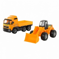 Изображение товара Игровой набор ПОЛЕСЬЕ 2371 автомобиль и трактор-погрузчик для детей от 3 лет