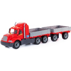 Изображение товара Игрушка ПОЛЕСЬЕ 55538 Майк, автомобиль бортовой с прицепом