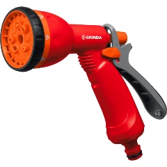 Изображение товара Пистолет поливочный GRINDA P-8, 8 режимов, курок сзади, пластиковый