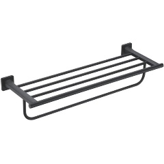 Изображение товара Полка для полотенец Rose RG1508H черная настенная латунь стильная и прочная