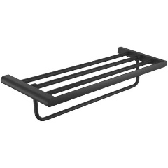 Изображение товара Полка для полотенец Rose RG1708H черного цвета настенная из латуни