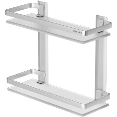 Изображение товара Полка AM.PM двухуровневая стеклянная, алюминий A7455200