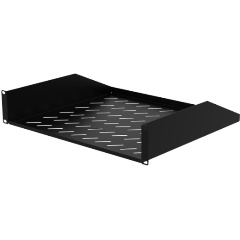 Изображение товара Полка консольная FILUM 19" 2U перфорированная, глубина 400 мм, черная