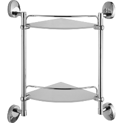 Изображение товара Полка стеклянная угловая FASHUN A1607-2, хром