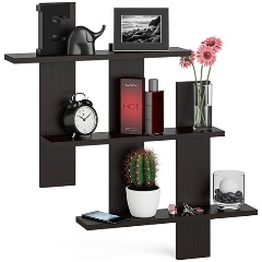 Изображение товара Миниатюрная навесная полка СВК-5 венге 84х13,6х88 см для небольшой комнаты