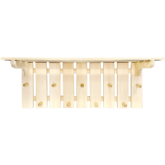 Изображение товара Полка-вешалка 9 крючков Бацькина баня 30239 классик из липы для бани и сауны