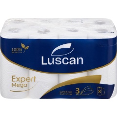 Изображение товара Полотенца бумажные Luscan Expert Mega 3сл, 8рул/уп, 12м