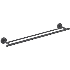 Изображение товара Полотенцедержатель AQUATEK Оберон двойной 600 мм черный матовый латунь нержавейка