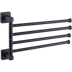 Изображение товара Полотенцедержатель FASHUN A2614-7 4-реечный настенный чёрный нержавеющая сталь