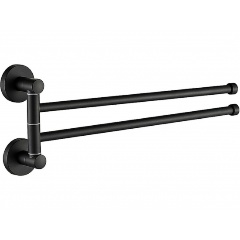 Изображение товара Полотенцедержатель Haiba черный двойной поворотный HB8712 для ванной комнаты