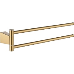 Изображение товара Полотенцедержатель поворотный двойной Shevanik SG5707G, золотой сатин