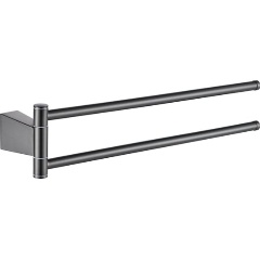 Изображение товара Полотенцедержатель поворотный двойной Shevanik SG5707T, оружейная сталь