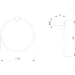 Изображение товара Полотенцедержатель Raiber RP-80006 хром настенный латунь стиль скандинавский