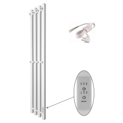 Изображение товара Полотенцесушитель электрическийд МАРГРОИД INARO ПРОФИЛЬНЫЙ 1200х180 правый, скр.монтаж, СНШ, белый матовый(RAL 9016), (Ferrum, 8 крючков)