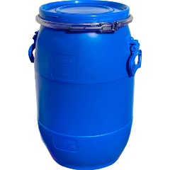 Изображение товара Бочка ПОЛОЦКПЛАСТ п/э 30л. круглая, с крышкой и обручем цв. синий
