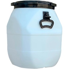 Изображение товара Бочка ПОЛОЦКПЛАСТ п/э 50л. квадратная, штабелируемая, с крышкой и вкладышем внутри, цв. неокрашенный