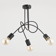 Изображение товара Потолочная люстра Adilux Tango Black 23173 черная 3 лампы стиль хай-тек