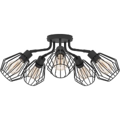 Изображение товара Потолочная люстра Eglo Tarbes 31532 для кухни стиль лофт 5 ламп черная