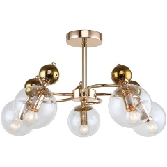 Изображение товара Потолочная люстра Lussole Lgo LSP-8726 для кухни стиль модерн золотая стеклянная