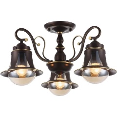 Изображение товара Потолочная люстра Omnilux Molfetta OML-50607-03 для спальни коричневая стиль кантри