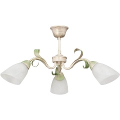 Изображение товара Люстра на штанге Vitaluce V1535/3PL с 3 лампочками прованс стиль белый бежевый