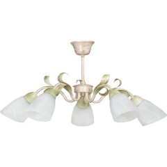 Изображение товара Люстра на штанге Vitaluce V1535/5PL белая с стеклянными плафонами для гостиной