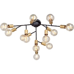 Изображение товара Потолочная люстра Vitaluce V4959-1/12PL черная для гостиной стиль лофт