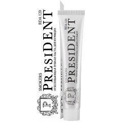 Изображение товара Зубная паста PRESIDENT Smokers для отбеливания и свежести 75 мл