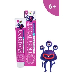Изображение товара Детская зубная паста PRESIDENT Ягодный микс 6+ с фтором, 70 г