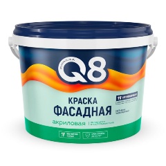 Изображение товара Фасадная краска ПРЕСТИЖ Formula Q8 водно-дисперсионная, матовая, белая, 4,5 кг