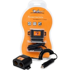 Изображение товара Прикуриватель-разветвитель Airline ASP-2-05, с витым шнуром, 2 гнезда